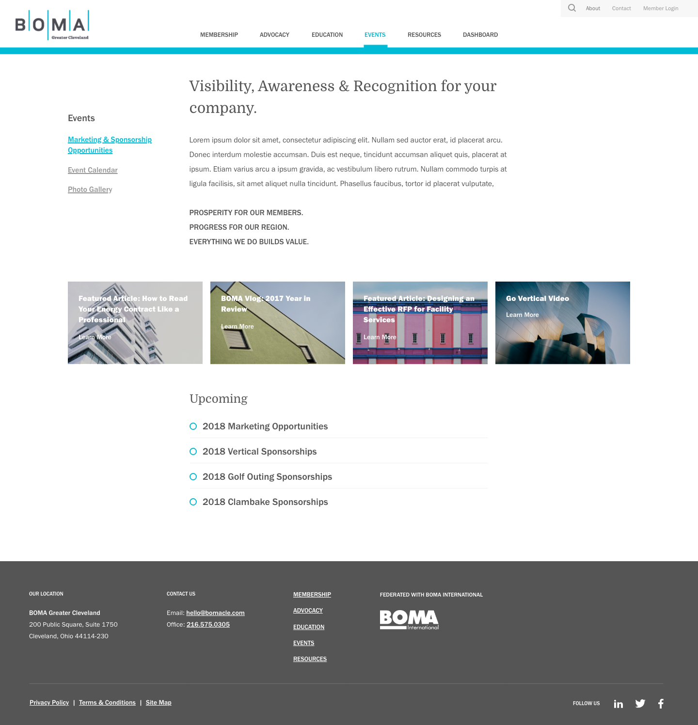 BOMA event marketing page
